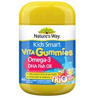 Nature's Way Kids Smart Vita Gummies Omega Fish Oil 60 Pastilles Improved Formula